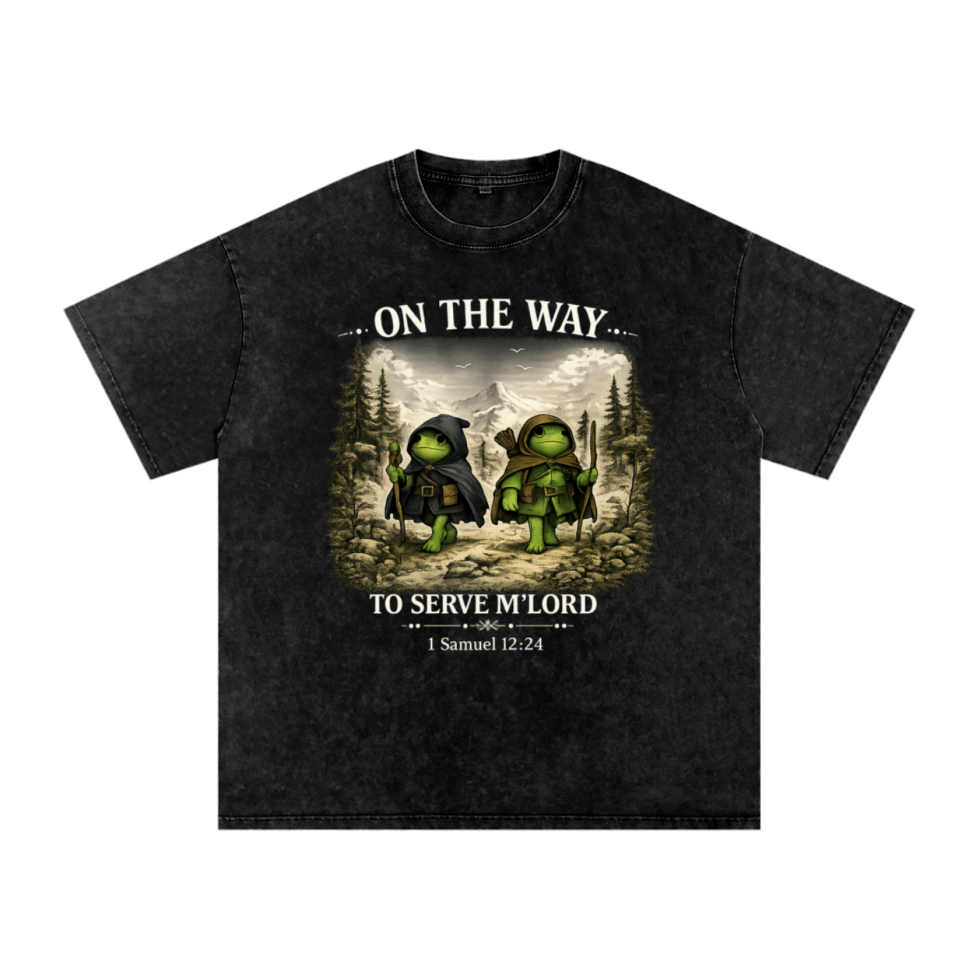 Serve M'Lord Tee (white text version)